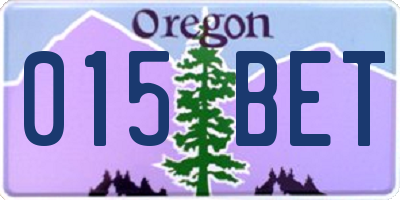 OR license plate 015BET
