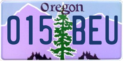 OR license plate 015BEU