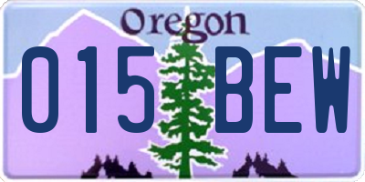 OR license plate 015BEW