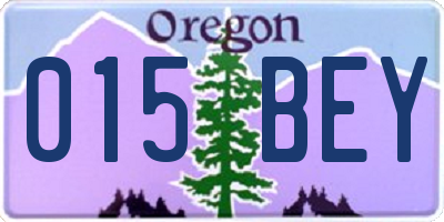 OR license plate 015BEY