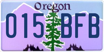 OR license plate 015BFB