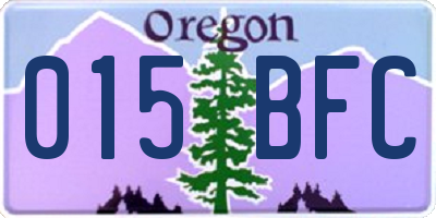 OR license plate 015BFC