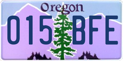 OR license plate 015BFE