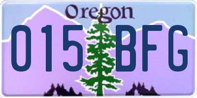 OR license plate 015BFG