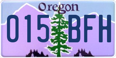 OR license plate 015BFH