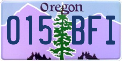 OR license plate 015BFI