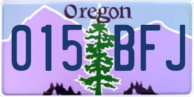 OR license plate 015BFJ