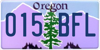 OR license plate 015BFL
