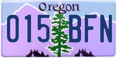 OR license plate 015BFN