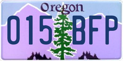 OR license plate 015BFP