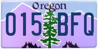 OR license plate 015BFQ