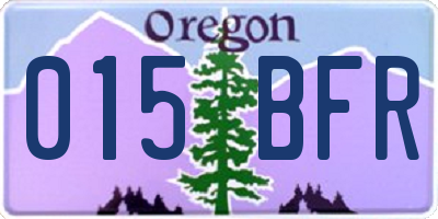 OR license plate 015BFR