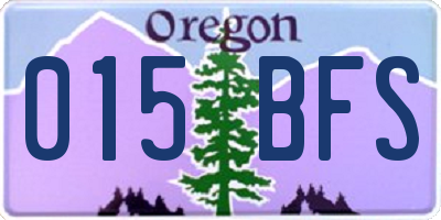 OR license plate 015BFS