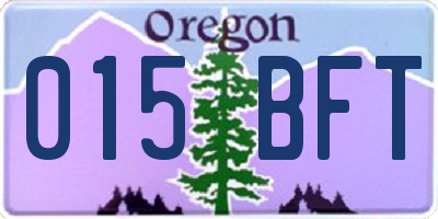 OR license plate 015BFT