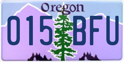 OR license plate 015BFU