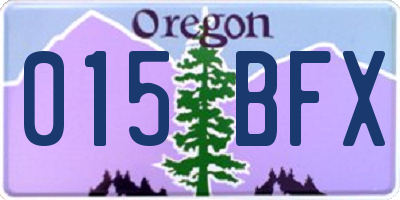 OR license plate 015BFX