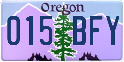 OR license plate 015BFY
