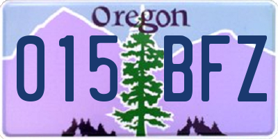 OR license plate 015BFZ