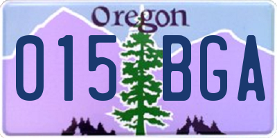 OR license plate 015BGA