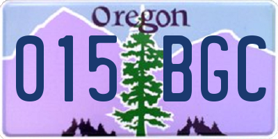OR license plate 015BGC