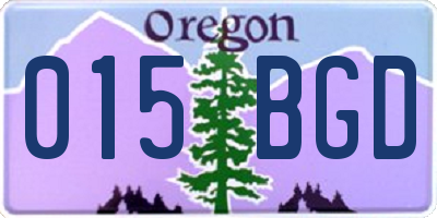 OR license plate 015BGD