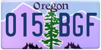 OR license plate 015BGF