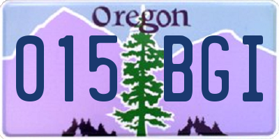 OR license plate 015BGI