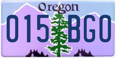 OR license plate 015BGO