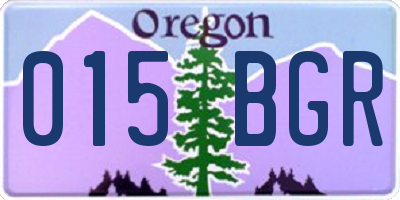 OR license plate 015BGR