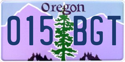 OR license plate 015BGT