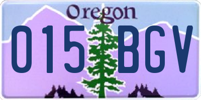 OR license plate 015BGV