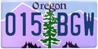 OR license plate 015BGW