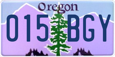 OR license plate 015BGY