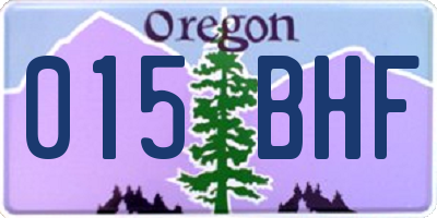 OR license plate 015BHF