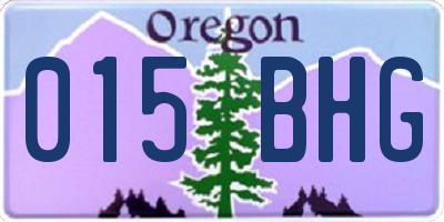 OR license plate 015BHG