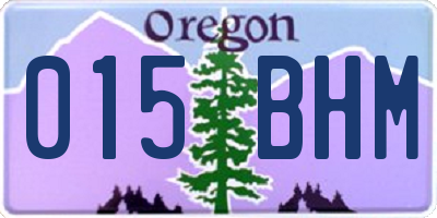 OR license plate 015BHM