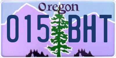 OR license plate 015BHT