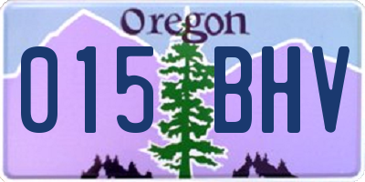 OR license plate 015BHV