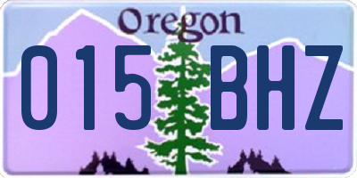 OR license plate 015BHZ