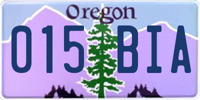 OR license plate 015BIA