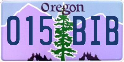 OR license plate 015BIB