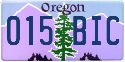 OR license plate 015BIC