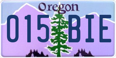 OR license plate 015BIE
