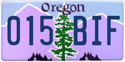 OR license plate 015BIF