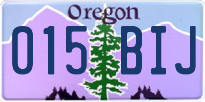 OR license plate 015BIJ