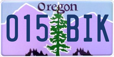 OR license plate 015BIK