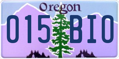 OR license plate 015BIO