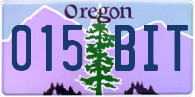 OR license plate 015BIT