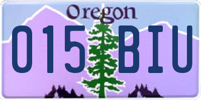 OR license plate 015BIU