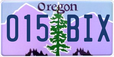 OR license plate 015BIX